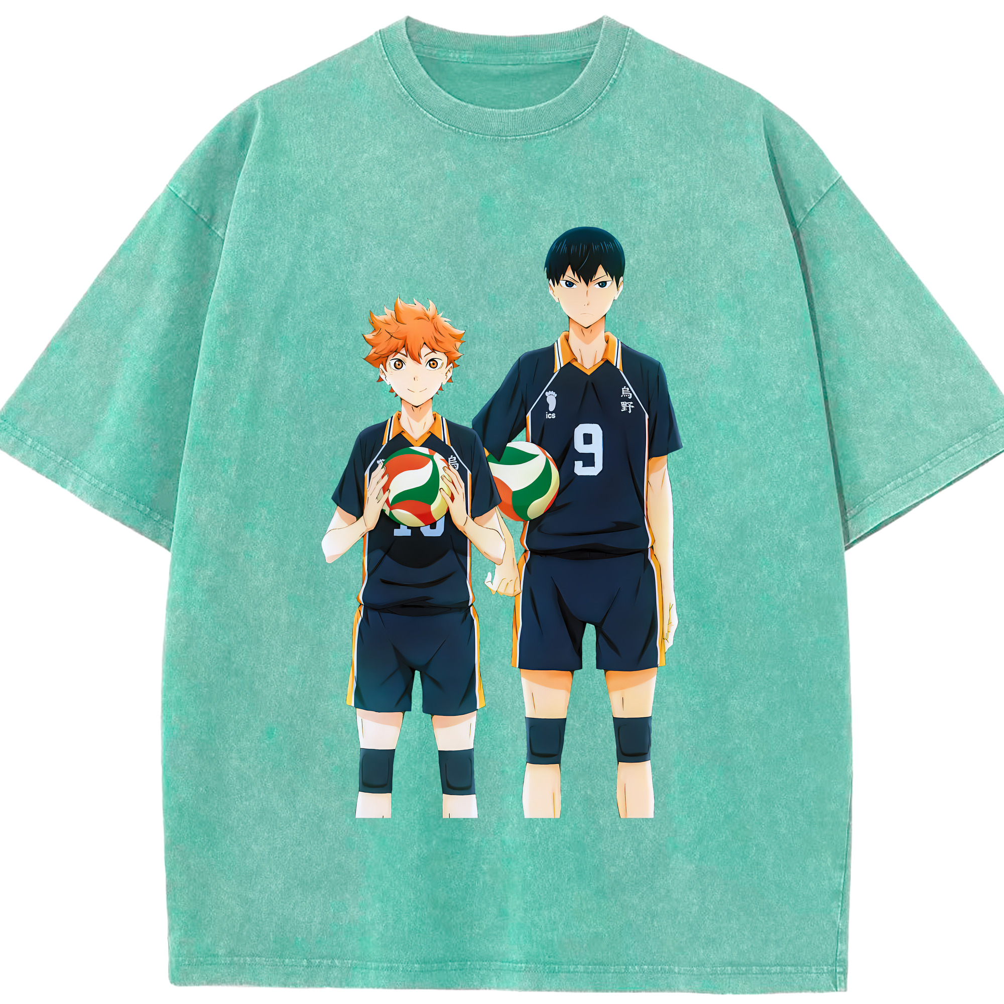 （画像用） ハイキュー!! Haikyu!! 綿100% ヴィンテージ風 半袖Tシャツ（フロントプリント）